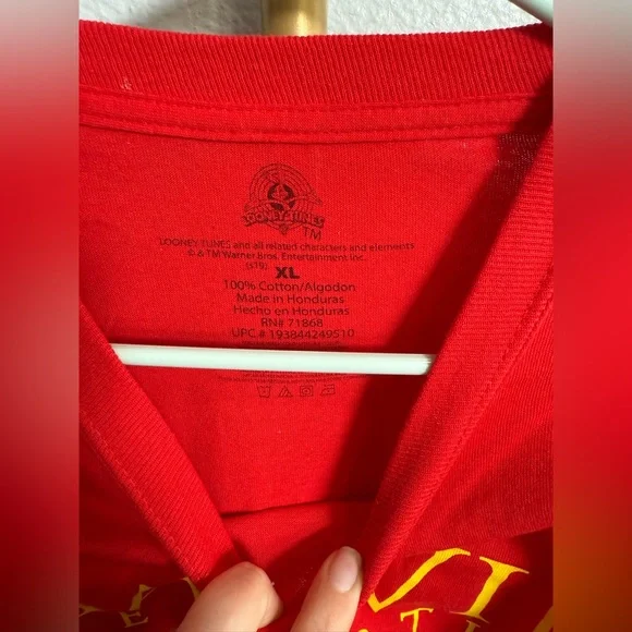 NWOT Looney Tunes Mens Red Marvin The Martian Long Sleeve T-Shirt size XL - Picture 3 of 4